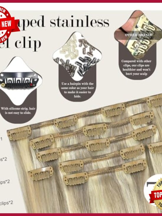 18 Inch Clip In Human Hair Extensions 70g 7pcs Straight Silky